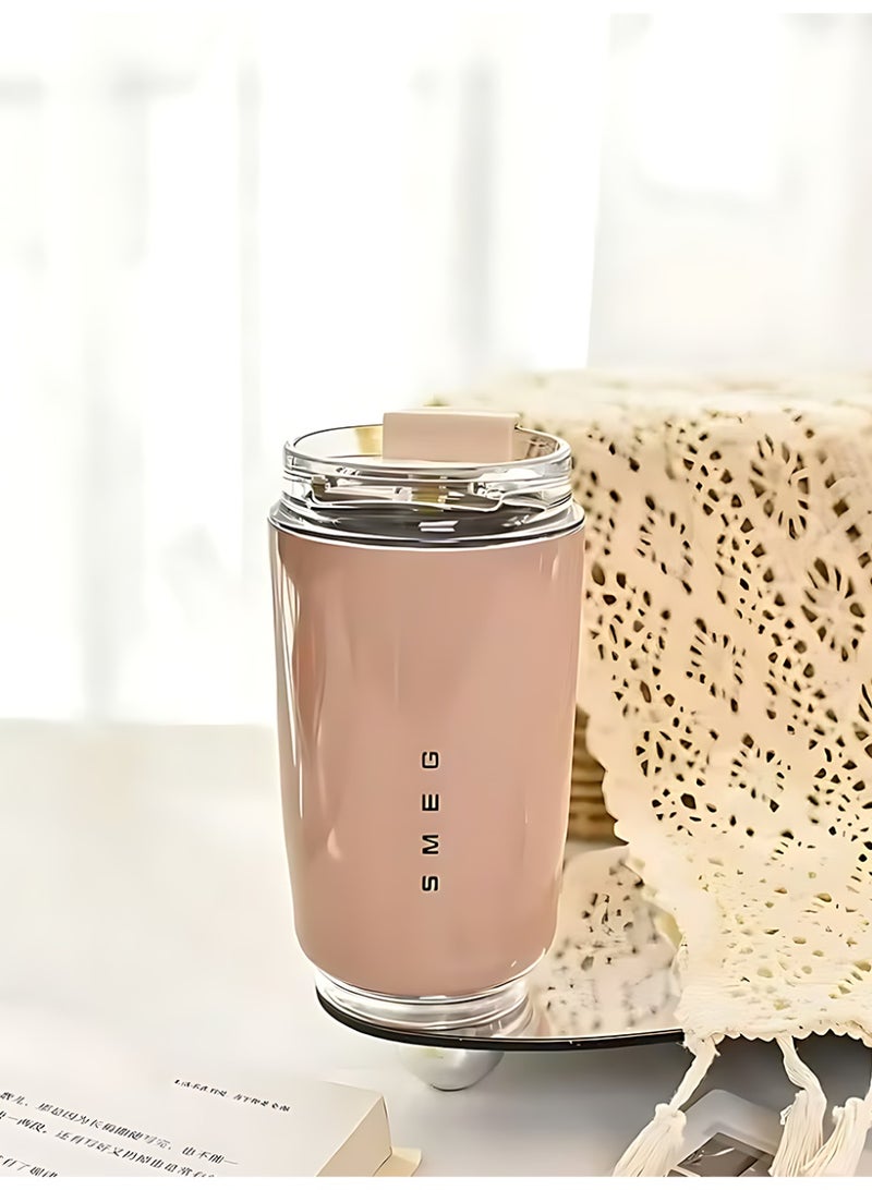 Smeg Travel Coffee Mug, Insulated Beverage Cup with Leakproof Lid, Long-Lasting Coffee Tumbler with Lid, Travel Coffee Thermos (Pink) - Image 3